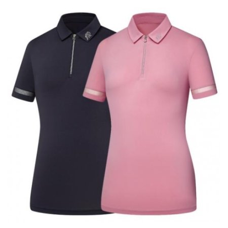 여름냉 카라형집업반팔 티셔츠 베고니아