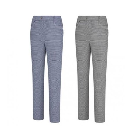 여름 스판 밴드 체크 바지 리넬R