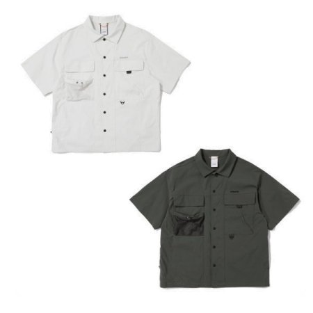 남성 기능성 캠팩 반팔 멀티 포켓셔츠