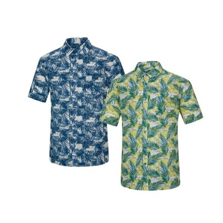 리아논 남성 여름 하와이안 반팔셔츠