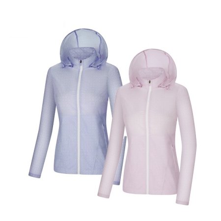 일루전 여성 봄 로고패턴 경량자켓