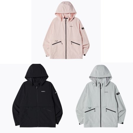 남여 공용 와펜포인트 솔리드 방풍자켓