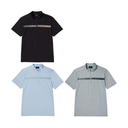 남성 로고 포인트 하프집업 티셔츠