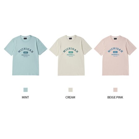남여 공용 미시건 그래픽 반팔 티셔츠