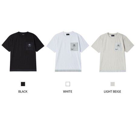 남성 우븐패치 포켓 반팔 티셔츠