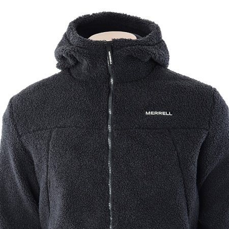 남여공용 후드 솔리드 부클 자켓