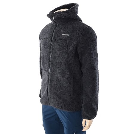 남여공용 후드 솔리드 부클 자켓