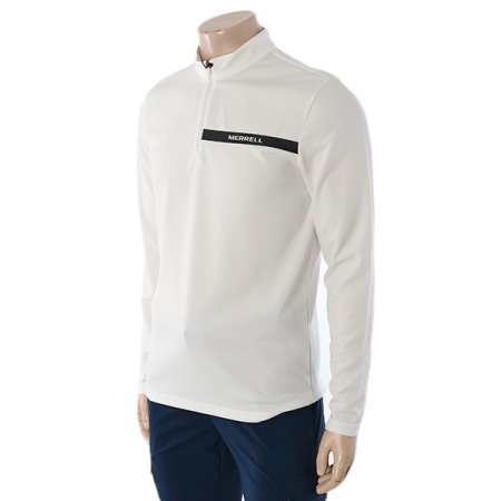 남성 에센셜 반집업 긴팔 티셔츠화이트