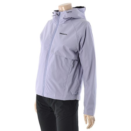 여성 후드형 방풍자켓 블랙 라벤더