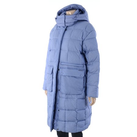 여성 사각퀄팅 긴기장 다운 자켓