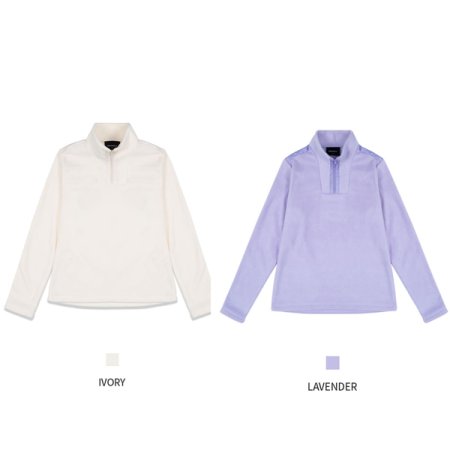 여성 플리스 하프집업 긴팔 티셔츠