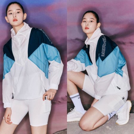 여성 블러킹 아노락 점퍼