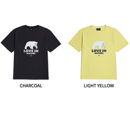 남여공용 북극곰 그래픽 반팔 티셔츠