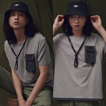 남여공용 루즈핏 포켓 반팔 티셔츠