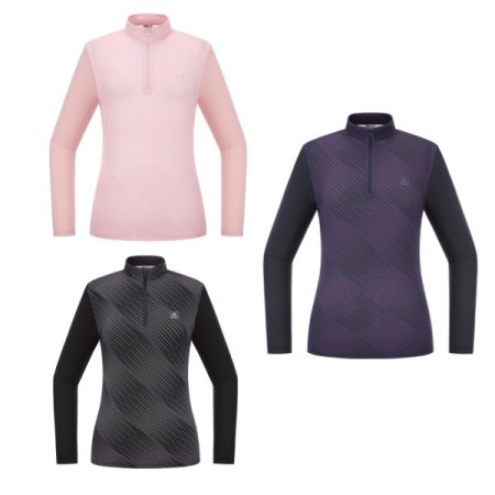 여성 스퀘어라인도트우먼짚티셔츠