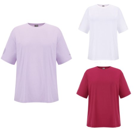 여성 AM써플오버핏라운드하프우먼티셔츠