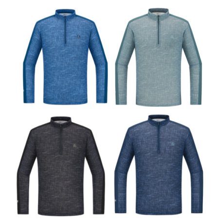 남성 아이스도트짚티셔츠