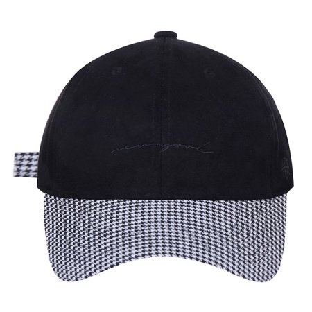 체크챙스웨이드볼캡