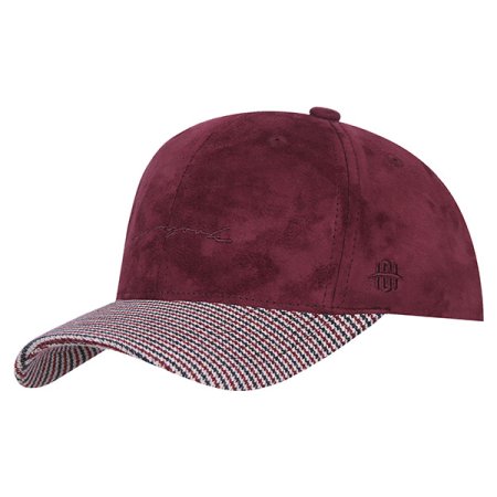 체크챙스웨이드볼캡