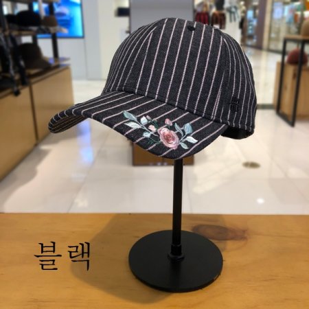 줄무늬플라워자수볼캡