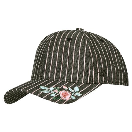 줄무늬플라워자수볼캡