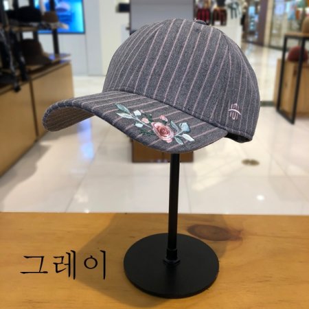 줄무늬플라워자수볼캡