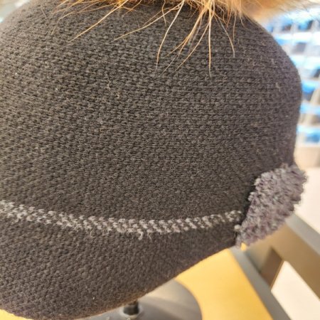여성 라쿤퍼 폼폼 니트 버킷햇