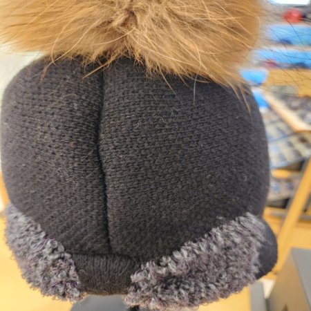 여성 라쿤퍼 폼폼 니트 버킷햇