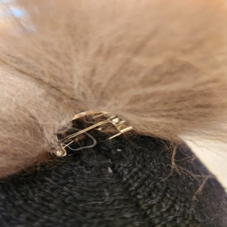 여성 라쿤퍼 폼폼 니트 버킷햇