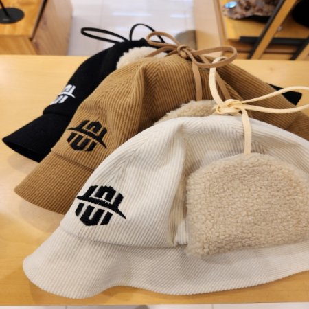 남녀공용 코듀로이 귀달이 버킷햇