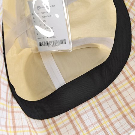 피에르가르뎅 여성 체크 배색 버킷햇