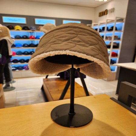 여성용 겨울 퀼팅 양면 벙거지