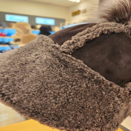 여성용 겨울 라쿤퍼 폼폼 보닛햇