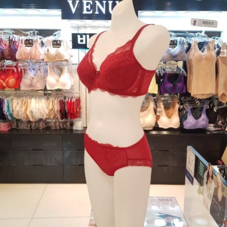 레드컬러 풀컵 보정브라 팬티세트