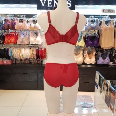 레드컬러 풀컵 보정브라 팬티세트