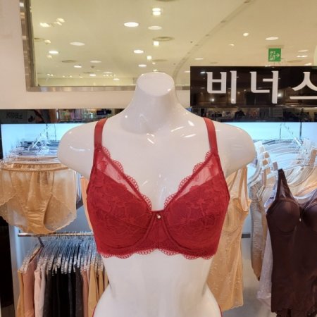 D컵 넓은날개 보정브라 헴팬티세트
