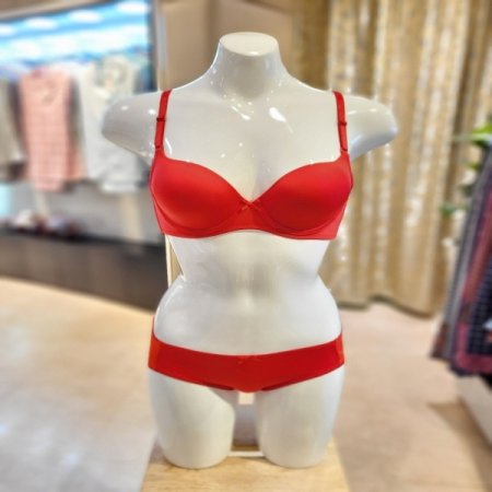 C컵 레드 깔끔한 몰드브라 팬티세트