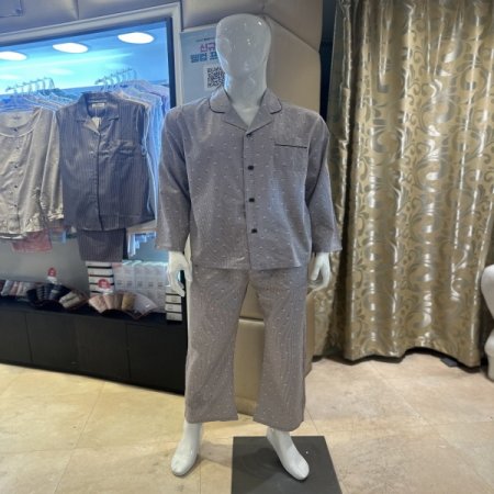 면100 60수 잔꽃나염 남성파자마