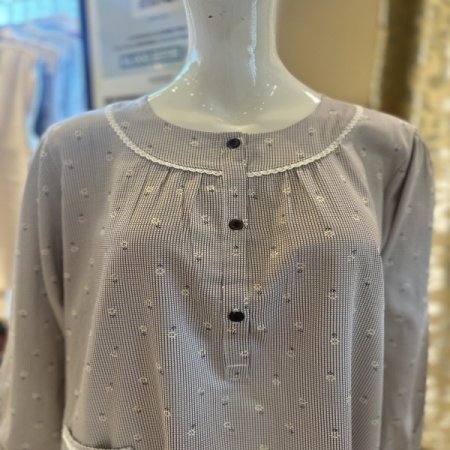 잔꽃나염 라운드 면60수여성원피스잠옷