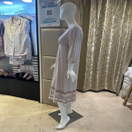 폴리 스판 7부 컵드레스 원피스실내복