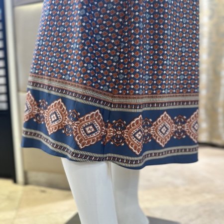 7부 스판 브라컵 드레스 꽃나염잠옷