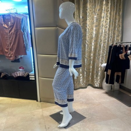 폴리스판 7부 여성 플라워 실내복세트