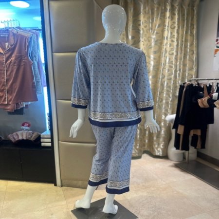 폴리스판 7부 여성 플라워 실내복세트