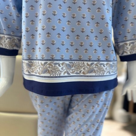 폴리스판 7부 여성 플라워 실내복세트