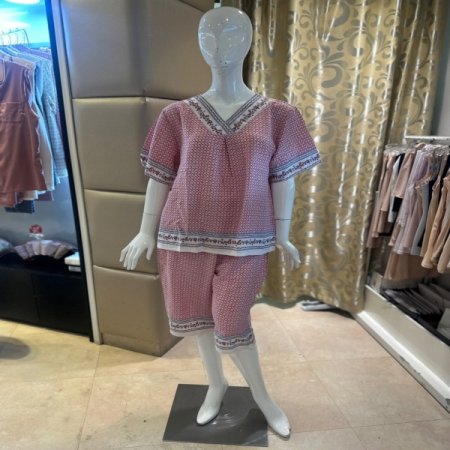 인견 보더나염 여성실내복세트