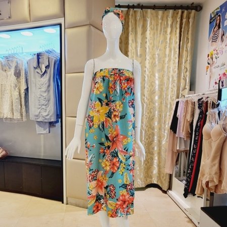 꽃나염 파스텔여성골프가운