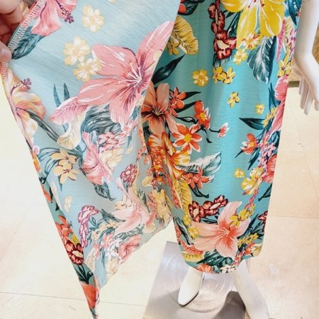 꽃나염 파스텔여성골프가운