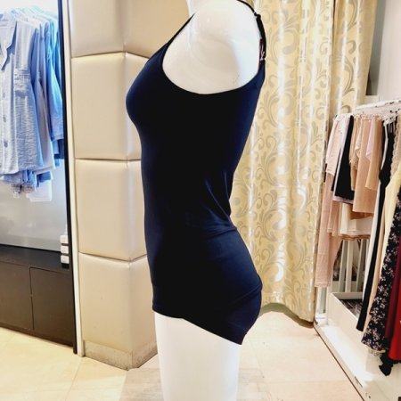 부드러운 모달 여성 끈런닝 블랙