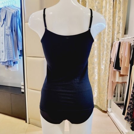 부드러운 모달 여성 끈런닝 블랙