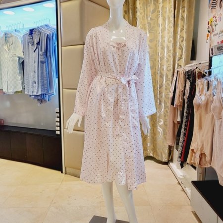 실크필 별달무늬 여성 로브가운